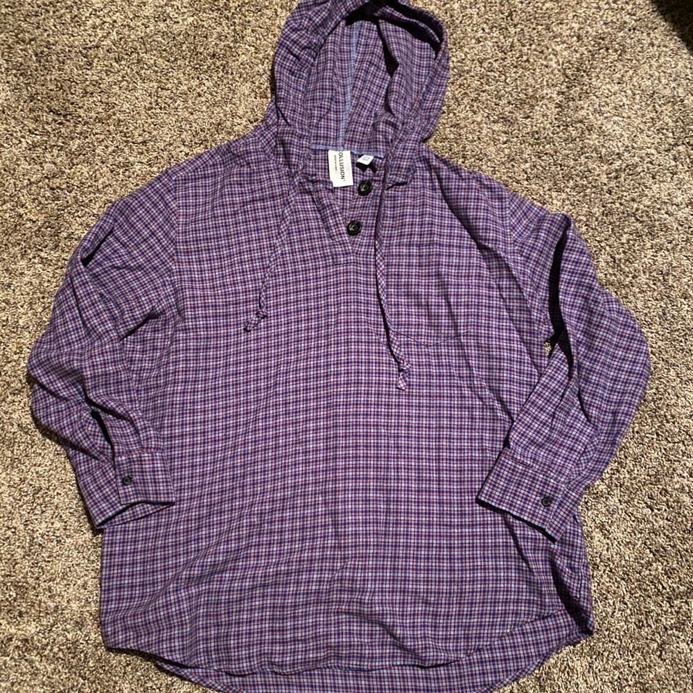 Plaid lightweight hoodie